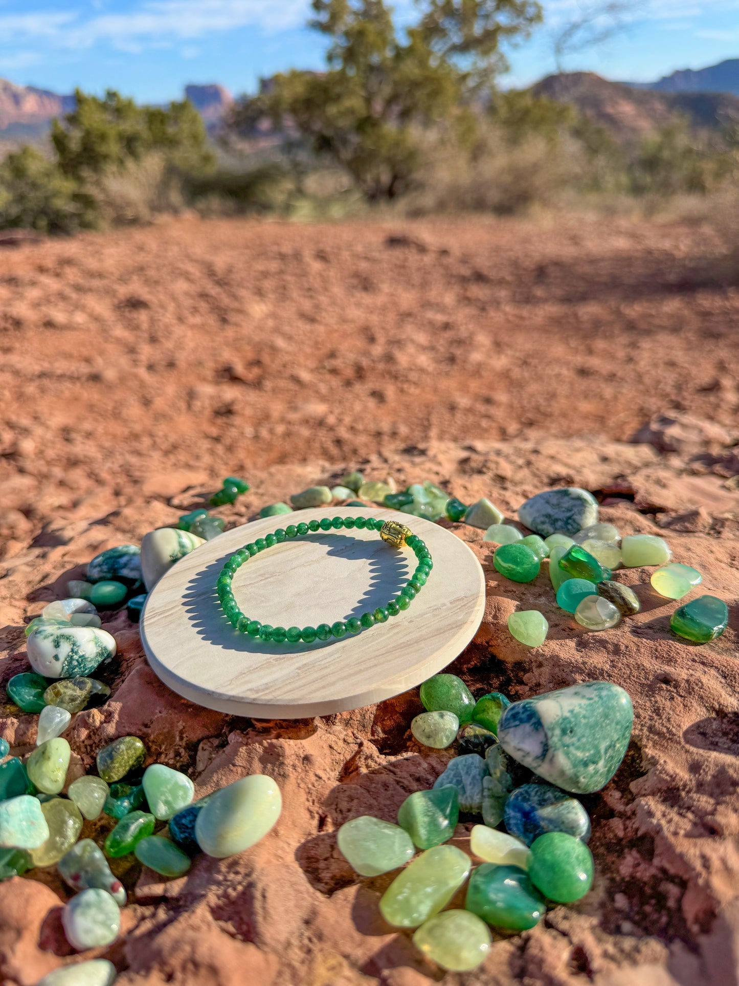 Muscovite With Golden Buddha Bracelet