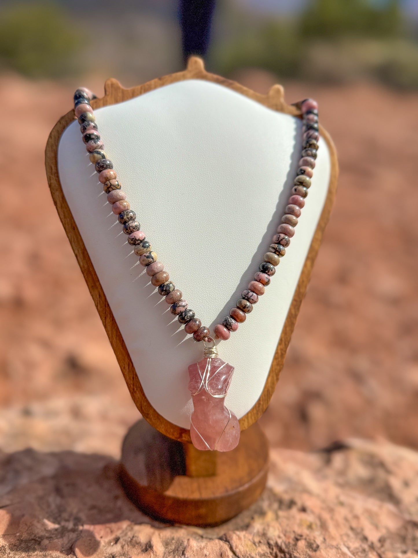 Rhodonite & Rose Quartz Necklace