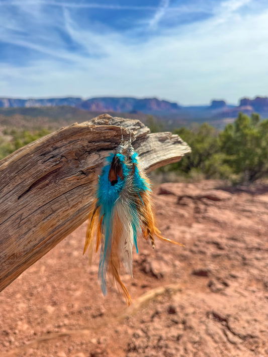 Turquoise Trails Feather Earrings