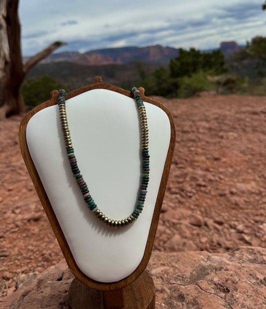 Indian Agate & Titanium Pyrite Necklace