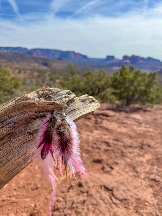 Blush Canyon Feather Earrings
